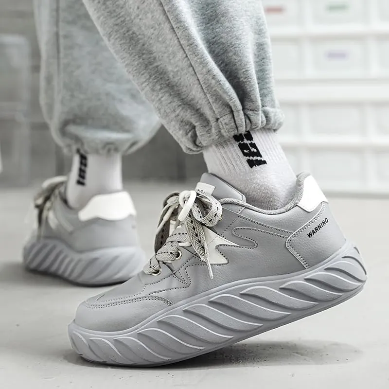 Men's Chunky Platform Sneakers Mens Casual Shoes Fashion Sneakers Breathable Comfort Walking Classic Lace-Up Low Top Casual Wear Shoes for Male