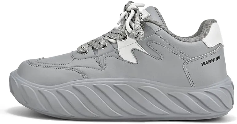 Men's Chunky Platform Sneakers Mens Casual Shoes Fashion Sneakers Breathable Comfort Walking Classic Lace-Up Low Top Casual Wear Shoes for Male