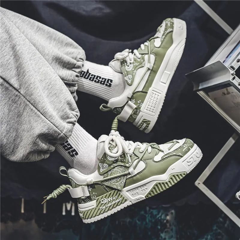 Men's Chunky Platform Sneakers Mens Casual Shoes Fashion Sneakers Breathable Comfort Walking Classic Lace-Up Low Top Casual Wear Shoes for Male