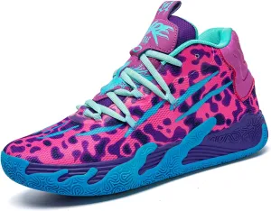 Men's High-Top Basketball Sneakers - Breathable Non-Slip Rubber Sole for Running,Casual Wear & Sports Training Lightweight Cushioning Workout Shoes