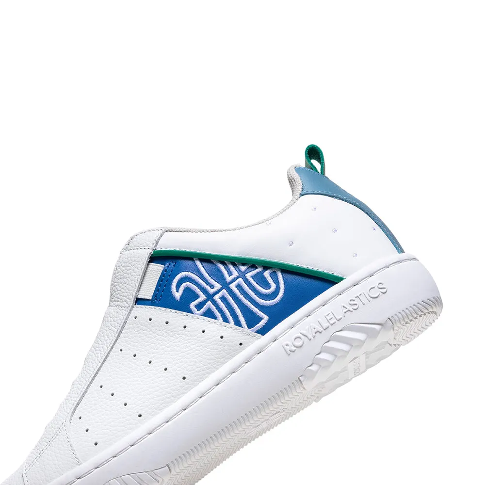 Men's Icon 2.0 White Blue Logo Leather Sneakers 06551-005