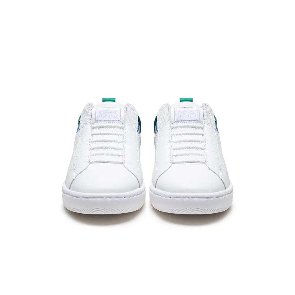 Men's Icon 2.0 White Blue Logo Leather Sneakers 06551-005