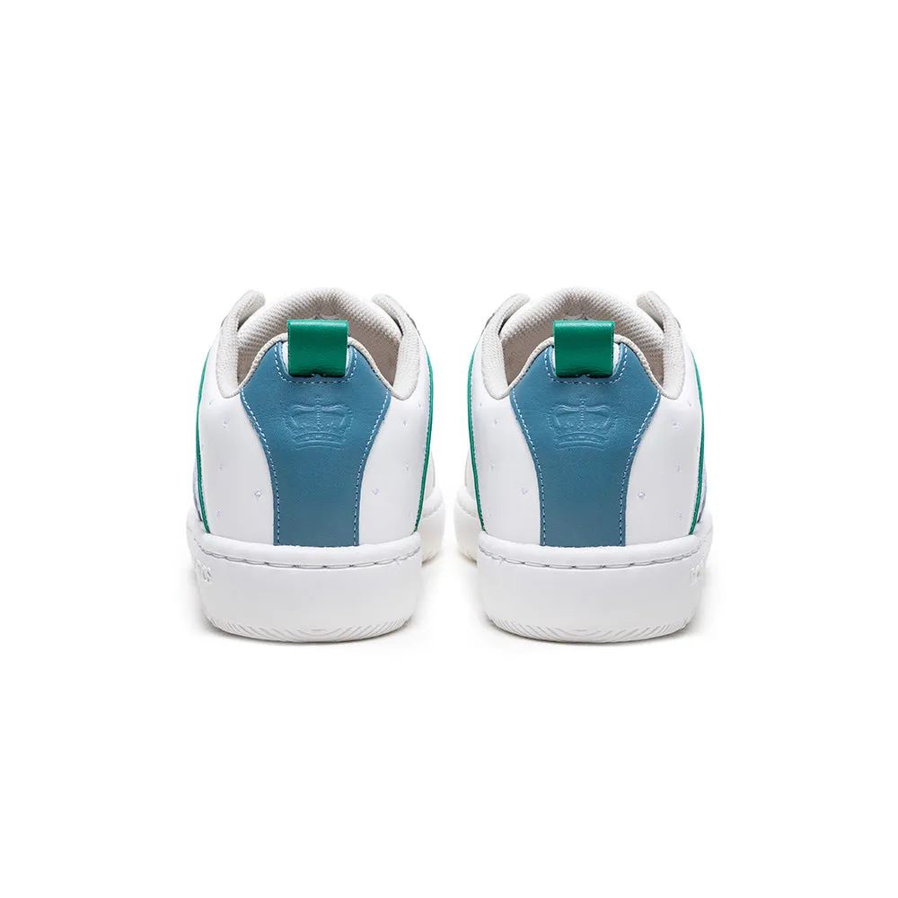 Men's Icon 2.0 White Blue Logo Leather Sneakers 06551-005