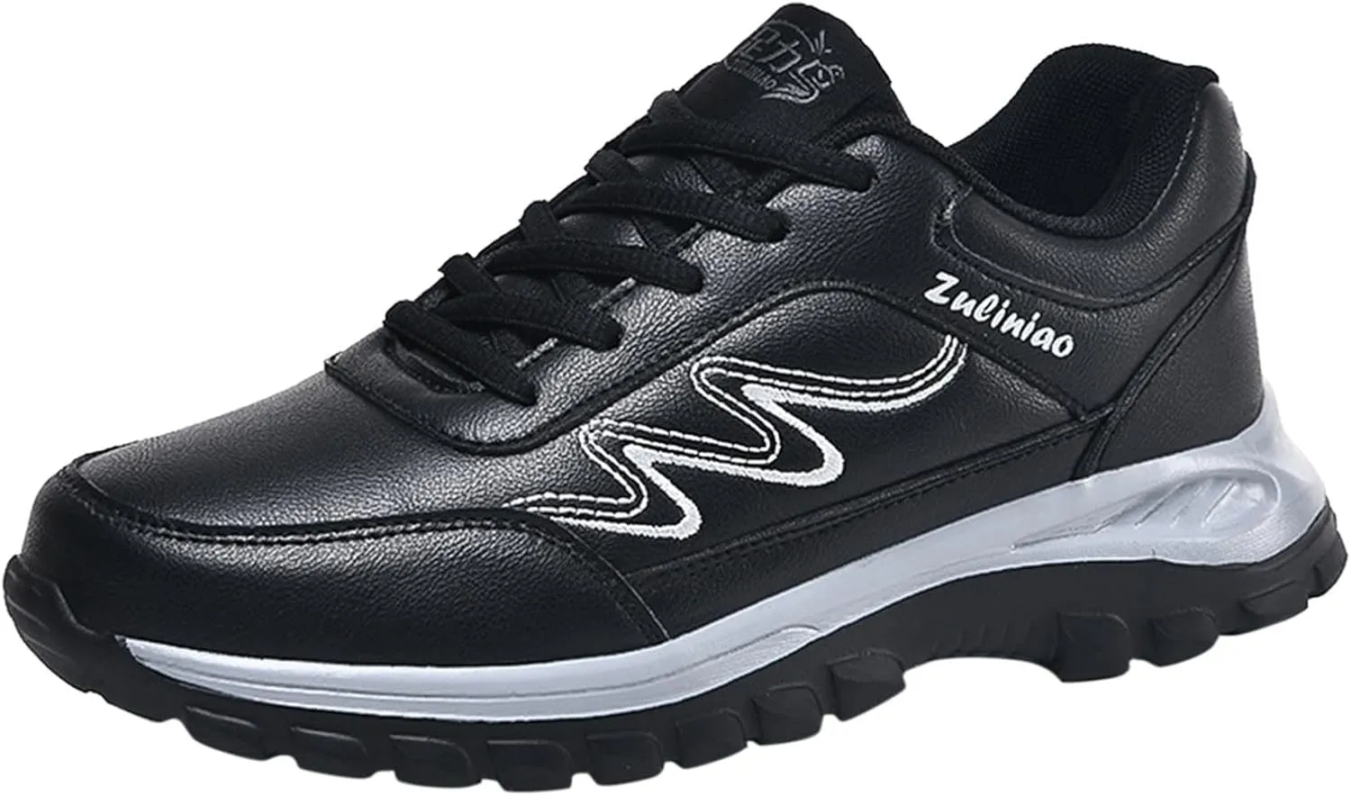 Men's Lace Up Memory Foam Sneakers Breathable Elastic Fly Woven Mesh Sneaker Non Slip Work Sport Shoes for Men