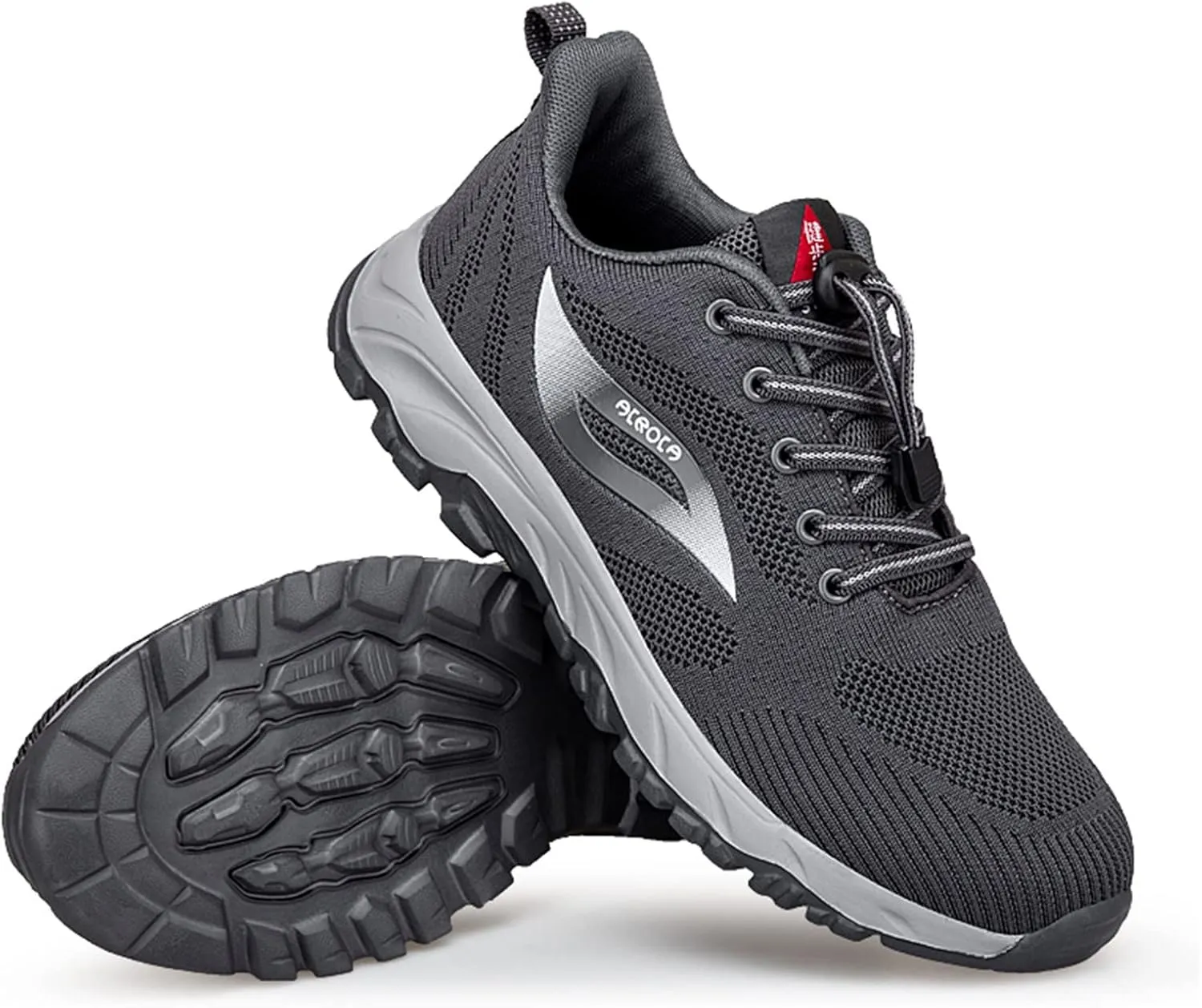 Men's Lightweight Cushion Sneakers Breathable Elastic Fly Woven Mesh Sneaker Non Slip Work Sport Shoes for Men