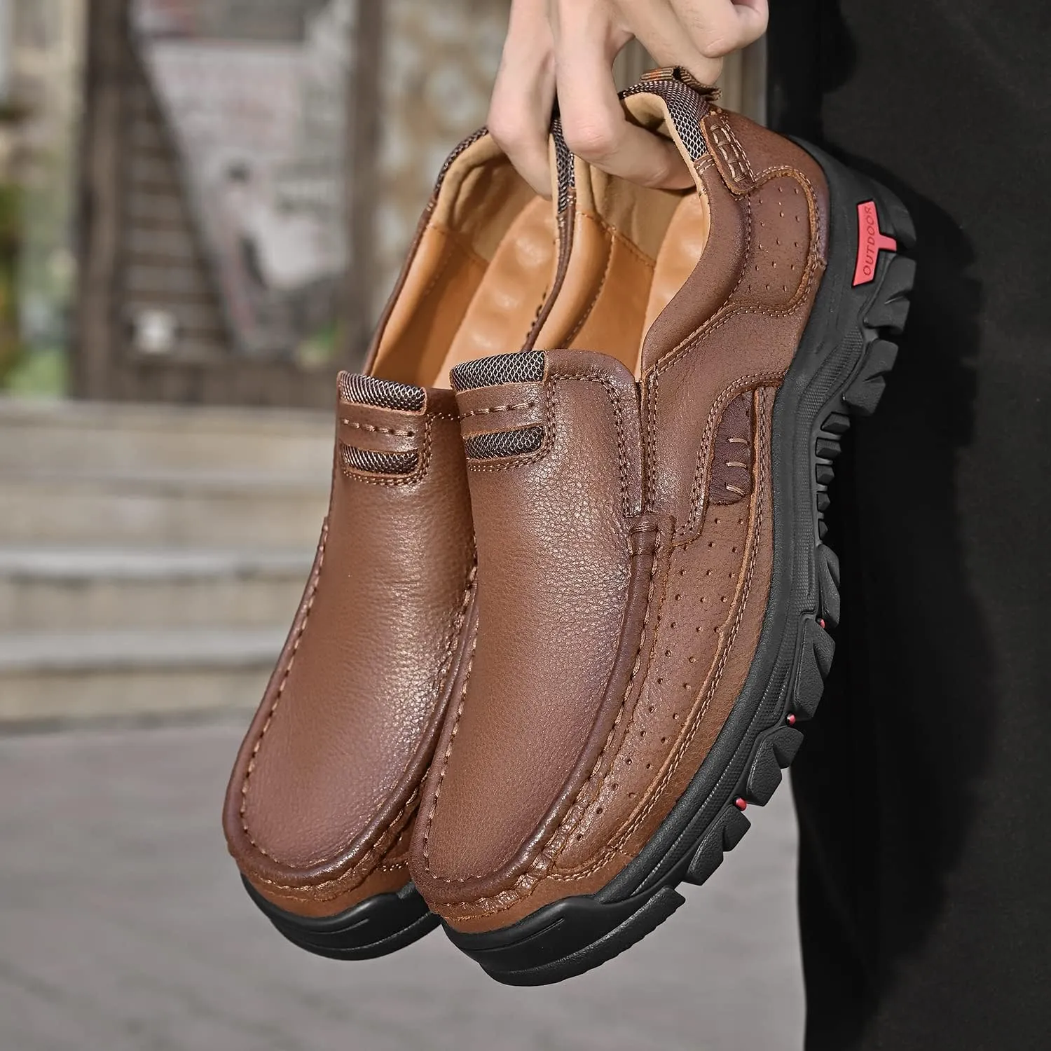 Mens Loafers Slip On Loafer Leather Casual Walking Shoes Comfortable for Work Office Dress Outdoor
