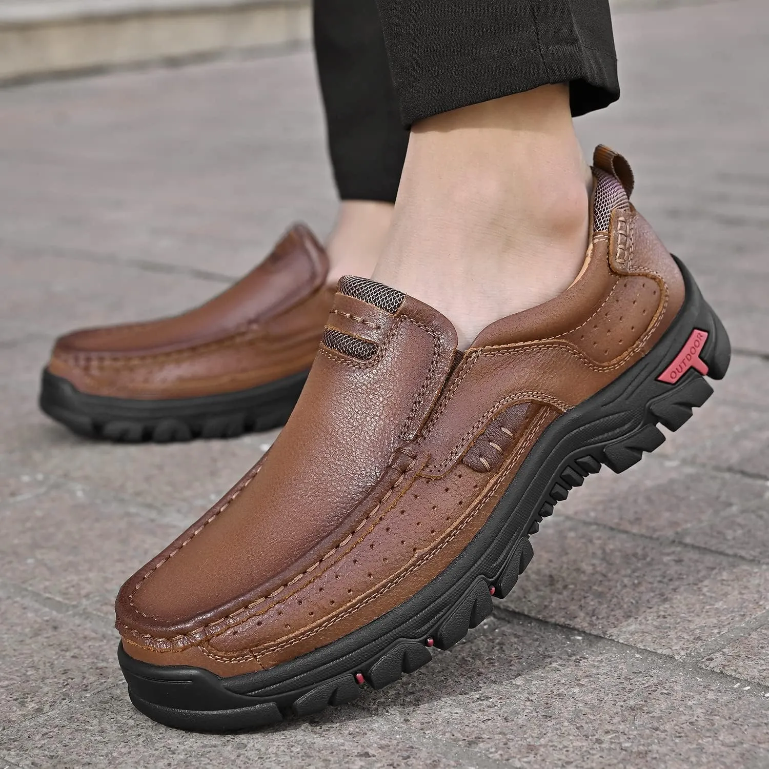 Mens Loafers Slip On Loafer Leather Casual Walking Shoes Comfortable for Work Office Dress Outdoor