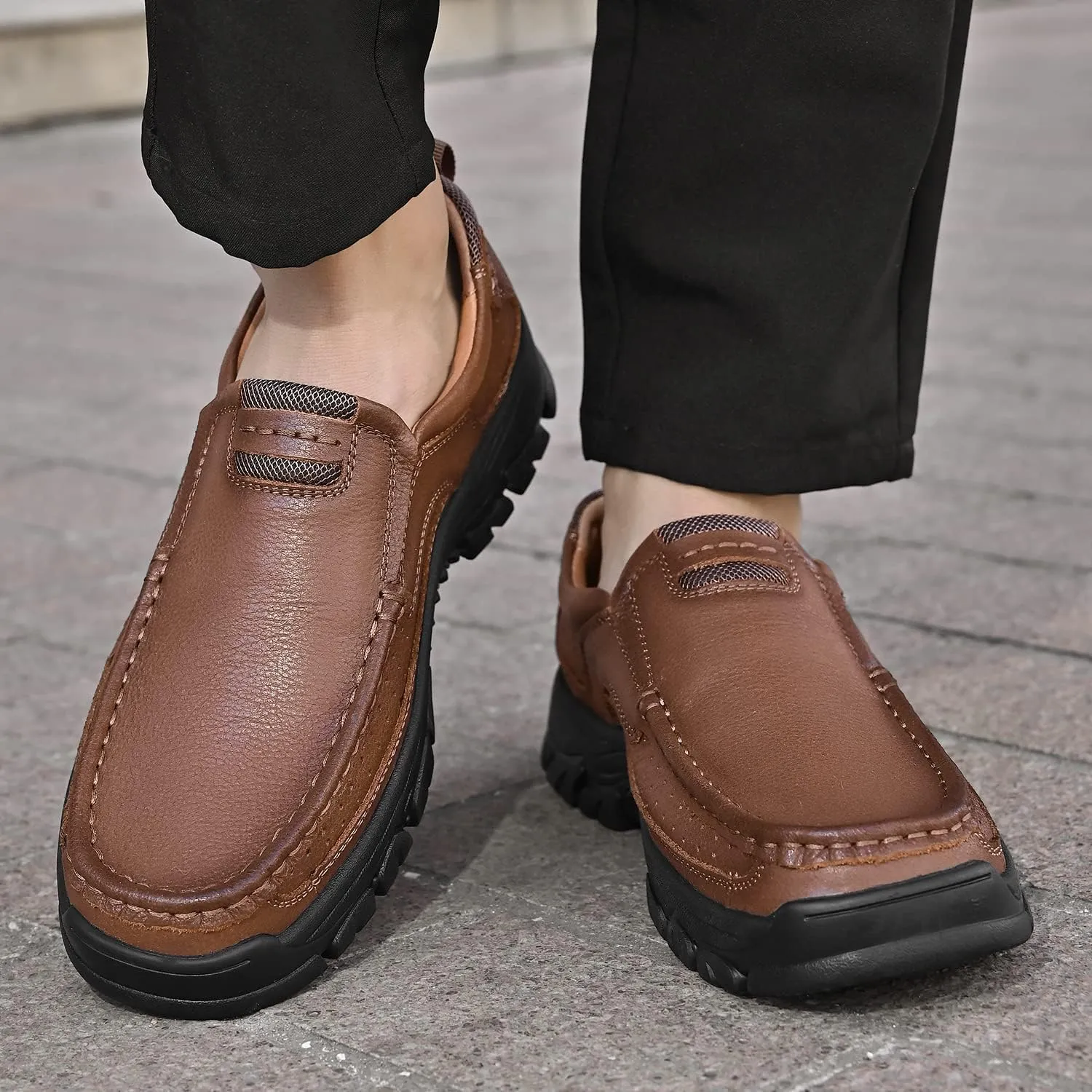 Mens Loafers Slip On Loafer Leather Casual Walking Shoes Comfortable for Work Office Dress Outdoor