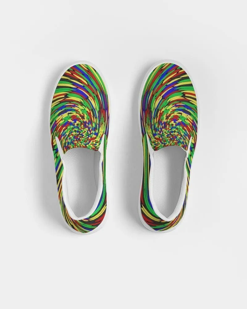 Mens Sneakers - Multicolor Low Top Canvas Slip-on Shoes - 3n2375 by inQue.Style