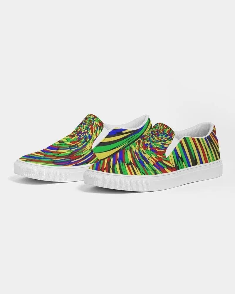 Mens Sneakers - Multicolor Low Top Canvas Slip-on Shoes - 3n2375 by inQue.Style