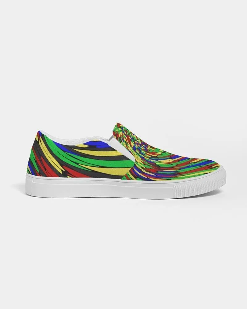 Mens Sneakers - Multicolor Low Top Canvas Slip-on Shoes - 3n2375 by inQue.Style