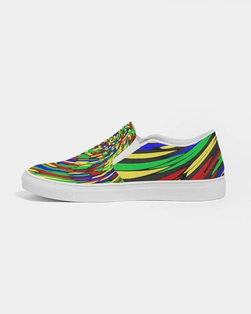 Mens Sneakers - Multicolor Low Top Canvas Slip-on Shoes - 3n2375 by inQue.Style