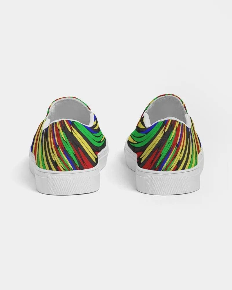 Mens Sneakers - Multicolor Low Top Canvas Slip-on Shoes - 3n2375 by inQue.Style