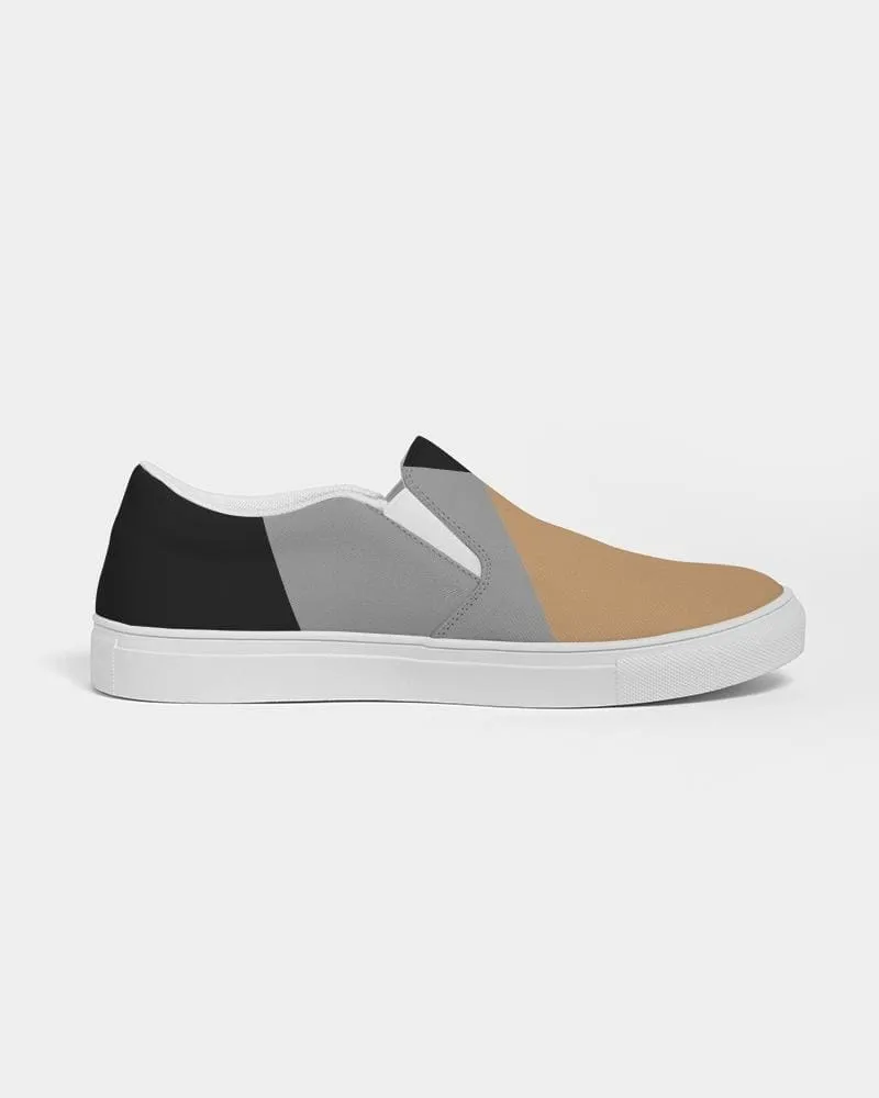 Mens Sneakers - Tricolor Low Top Canvas Slip-on Shoes - Zj5375 by inQue.Style