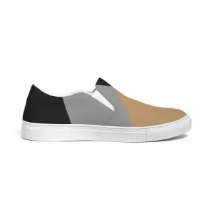 Mens Sneakers - Tricolor Low Top Canvas Slip-on Shoes - Zj5375 by inQue.Style