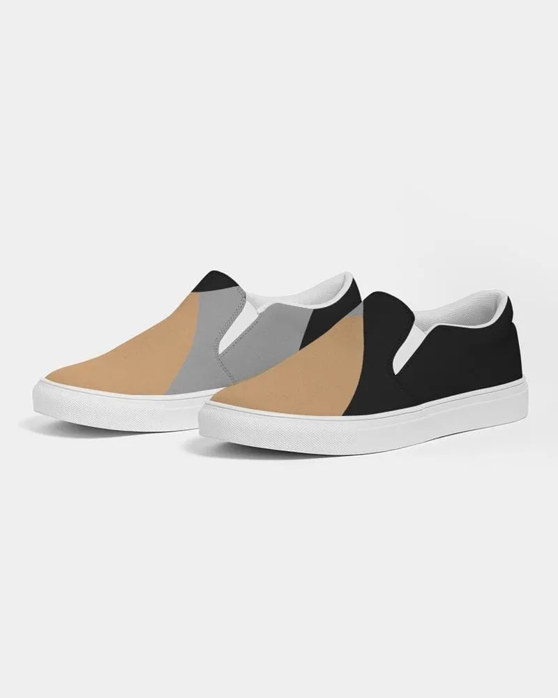 Mens Sneakers - Tricolor Low Top Canvas Slip-on Shoes - Zj5375 by inQue.Style