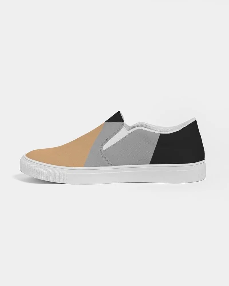 Mens Sneakers - Tricolor Low Top Canvas Slip-on Shoes - Zj5375 by inQue.Style