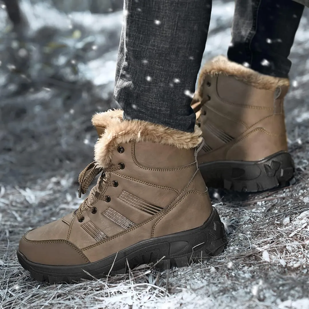 Men's Snow Boots Outdoor Hiking Boots Waterproof Fluff Snow Sports Boots