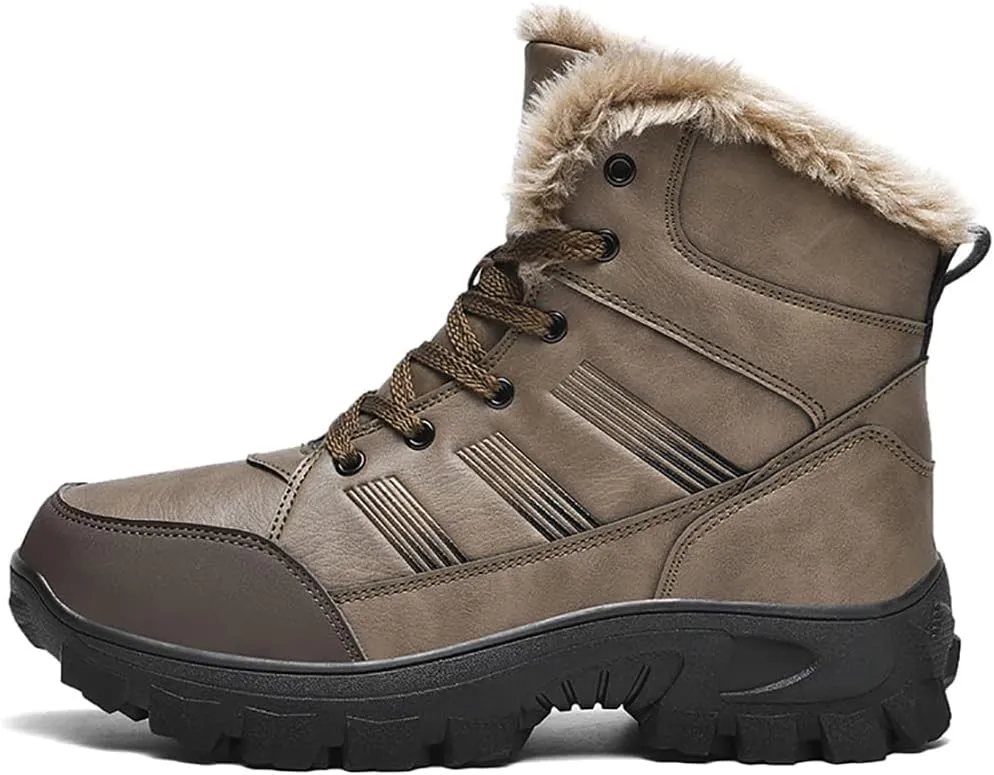 Men's Snow Boots Outdoor Hiking Boots Waterproof Fluff Snow Sports Boots