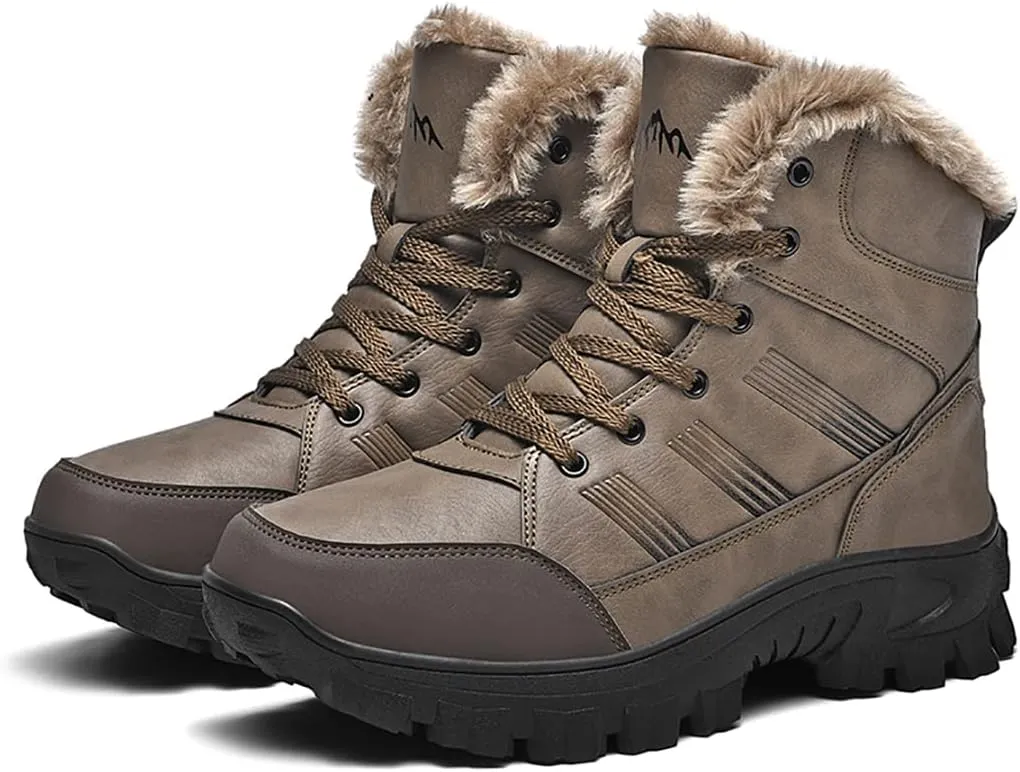 Men's Snow Boots Outdoor Hiking Boots Waterproof Fluff Snow Sports Boots