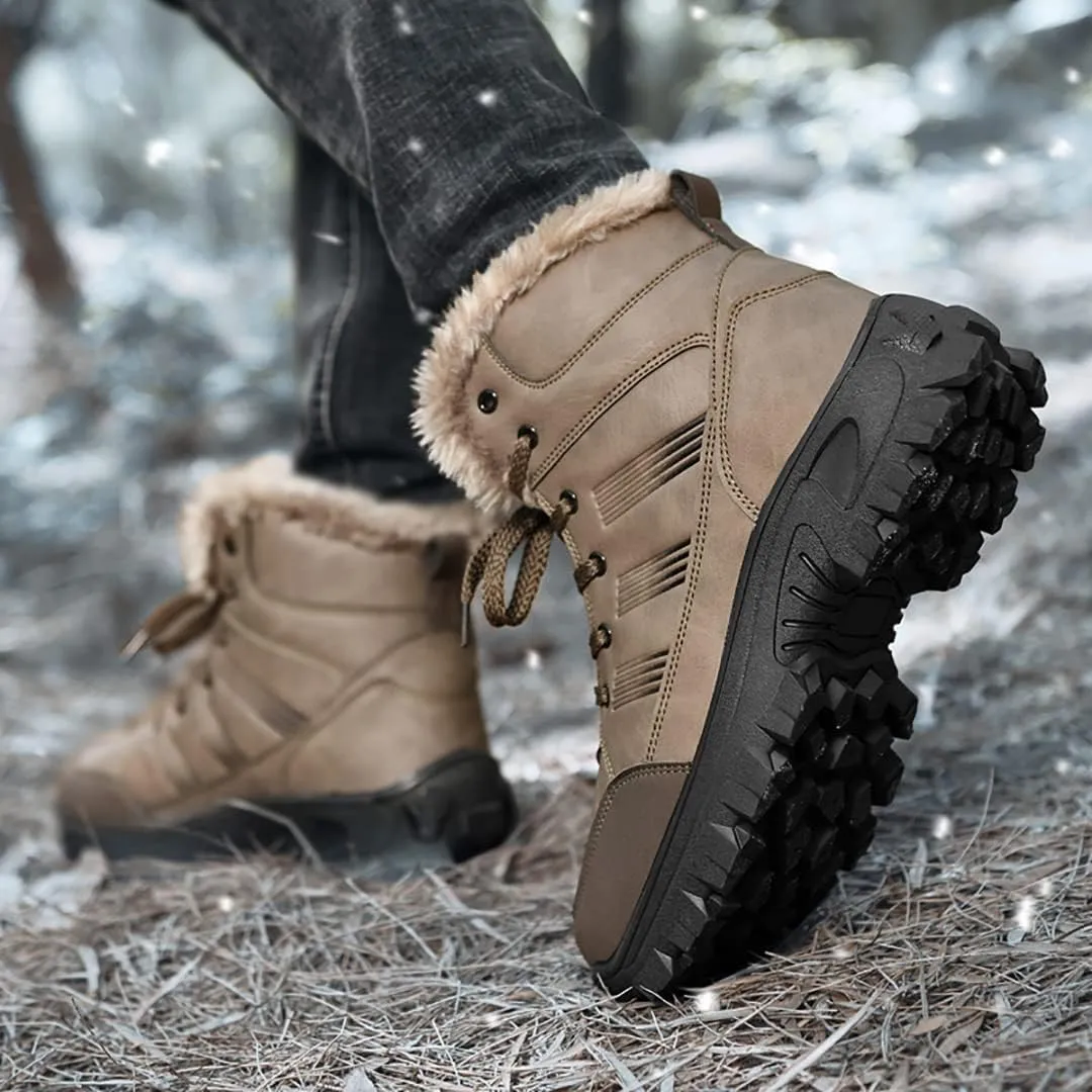 Men's Snow Boots Outdoor Hiking Boots Waterproof Fluff Snow Sports Boots