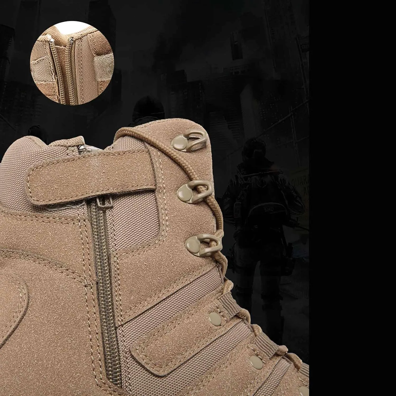 Men's Tactical Boots, Waterproof Hiking Work Boots, Breathable Desert Boots, Lightweight Military Boots, Outdoor Hiking Backpacking Boots, Anti-slip Jungle Boots For Men
