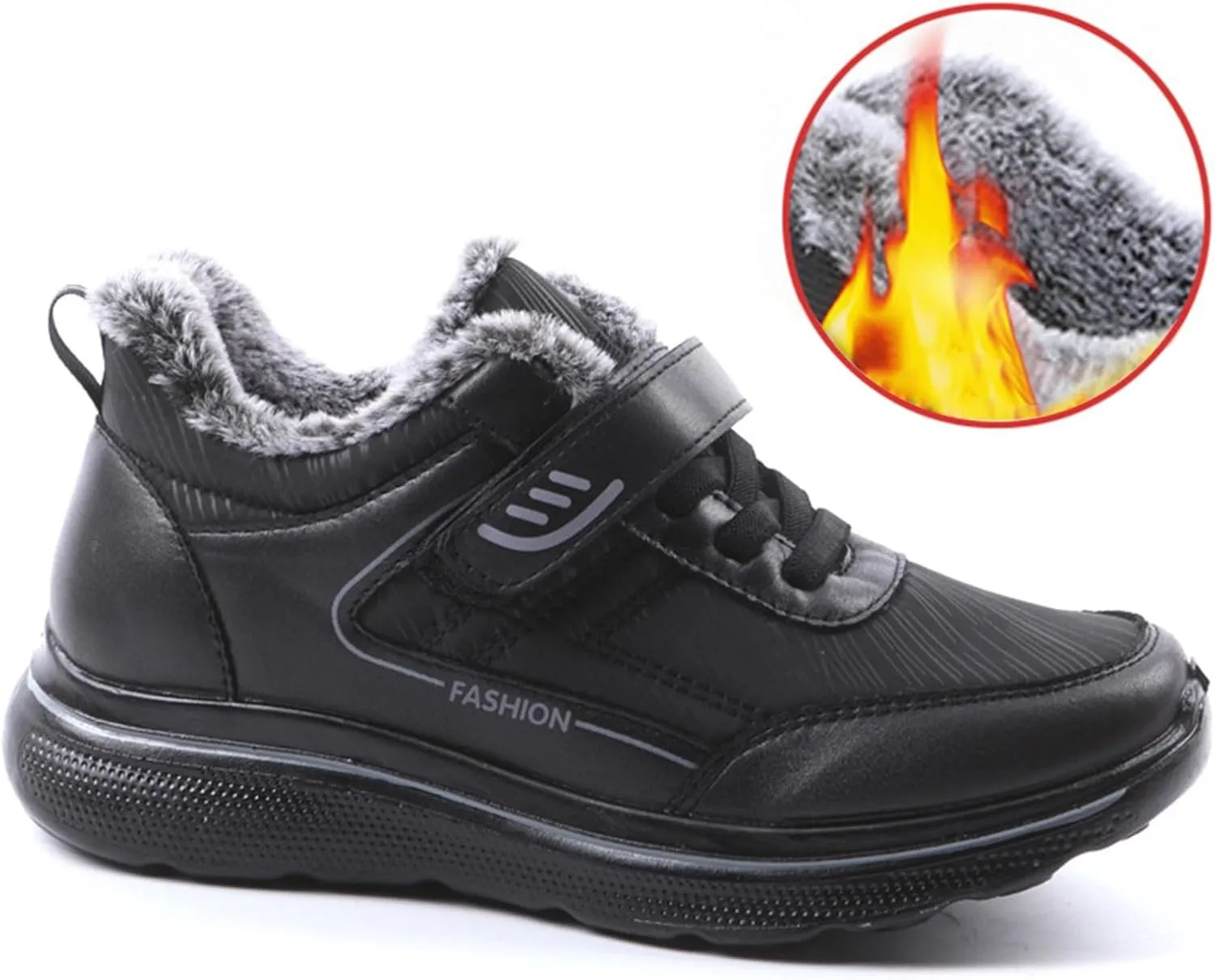 Men's Work Boots Slip On Hiking Sneakers Fur Lined Ankle Boot Women's Workout Shoes Slip Resistant Platform Shoes Composite Toe Botas Hike Grounded Footwear