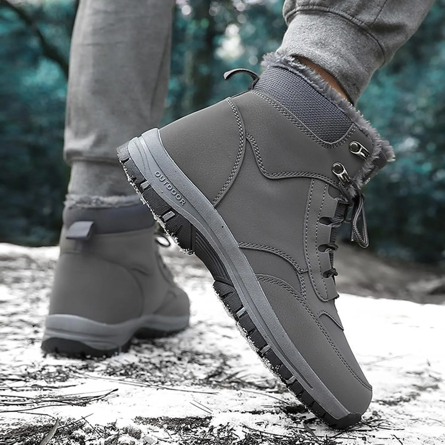 Men's Work Boots Slip On Hiking Sneakers Shoes Warm Women's Safety Shoes Business Casual Platform Sneakers Lightweight Safety Hike Grounded Footwear