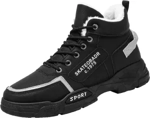 Men's Work Boots Waterproof Hiking Sneakers Fur Lined Ankle Boot Women Safety Shoes Non-Slip Slip On Platform Shoes Lightweight Comfortable Hike Grounded Footwear