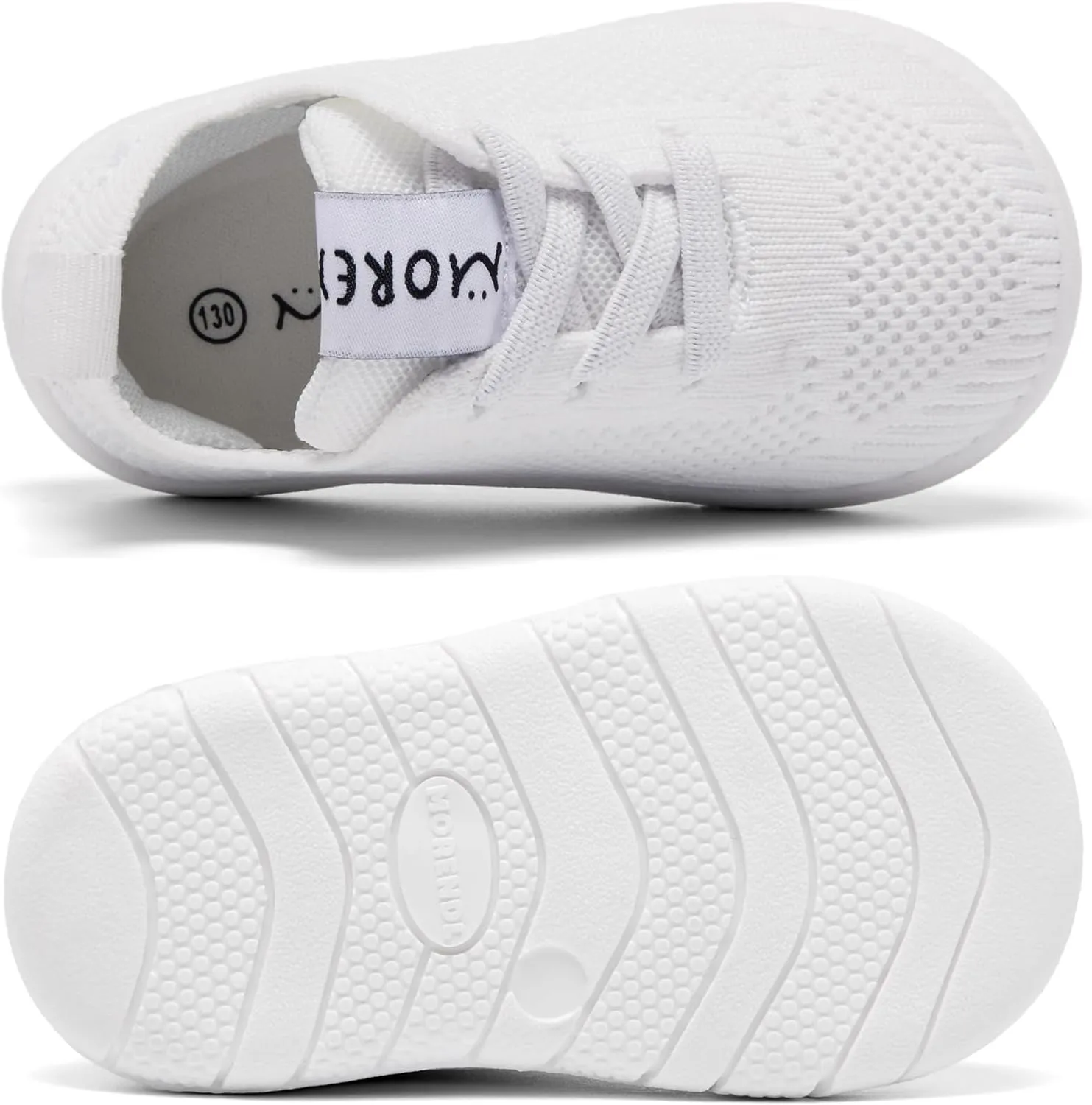 MORENDL Toddler Sneakers Baby Non-Slip Lightweight Breathable Barefoot Shoes Infant Tennis Walking Shoes