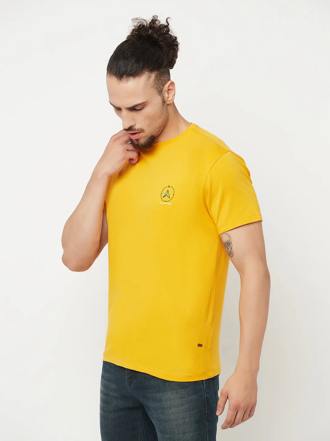 Mustard Round Neck T-Shirt