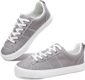Obtaom Women's Canvas Sneakers Cute Lace up Fashion Sneaker Comfortable Skate Shoe for Lady Casual Tennis Flats