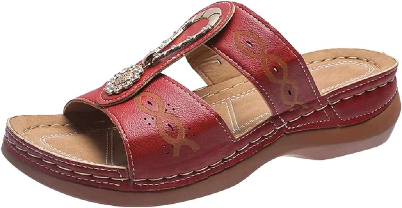Orthopedic Flip Flops for Women Orthopedic Women Dress Sandals Orthopedic Travel Sandals Orthotic Sandals for Bunions Women Wide Width Women's Slide Sandals with Arch Support & Adjustable Straps