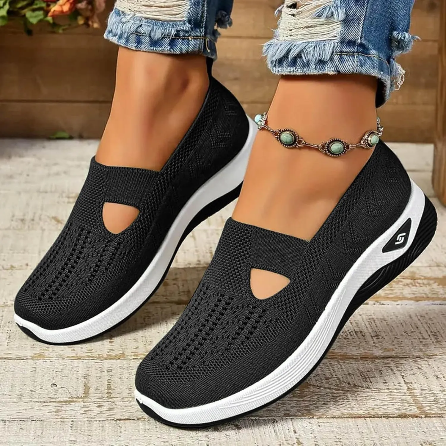 Orthopedic Shoes for Women - Lightweight, 2025 New, Woven Breathable, Soft Soled, Slip-On, Arch Support, Casual Walking Shoe Sneakers