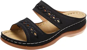 Orthopedic Summer Sandals for Women with Arch Support Comfortable Walking Shoes Lightweight Adjustable Straps Beach Casual Outdoor Plantar Fasciitis Relief Slides