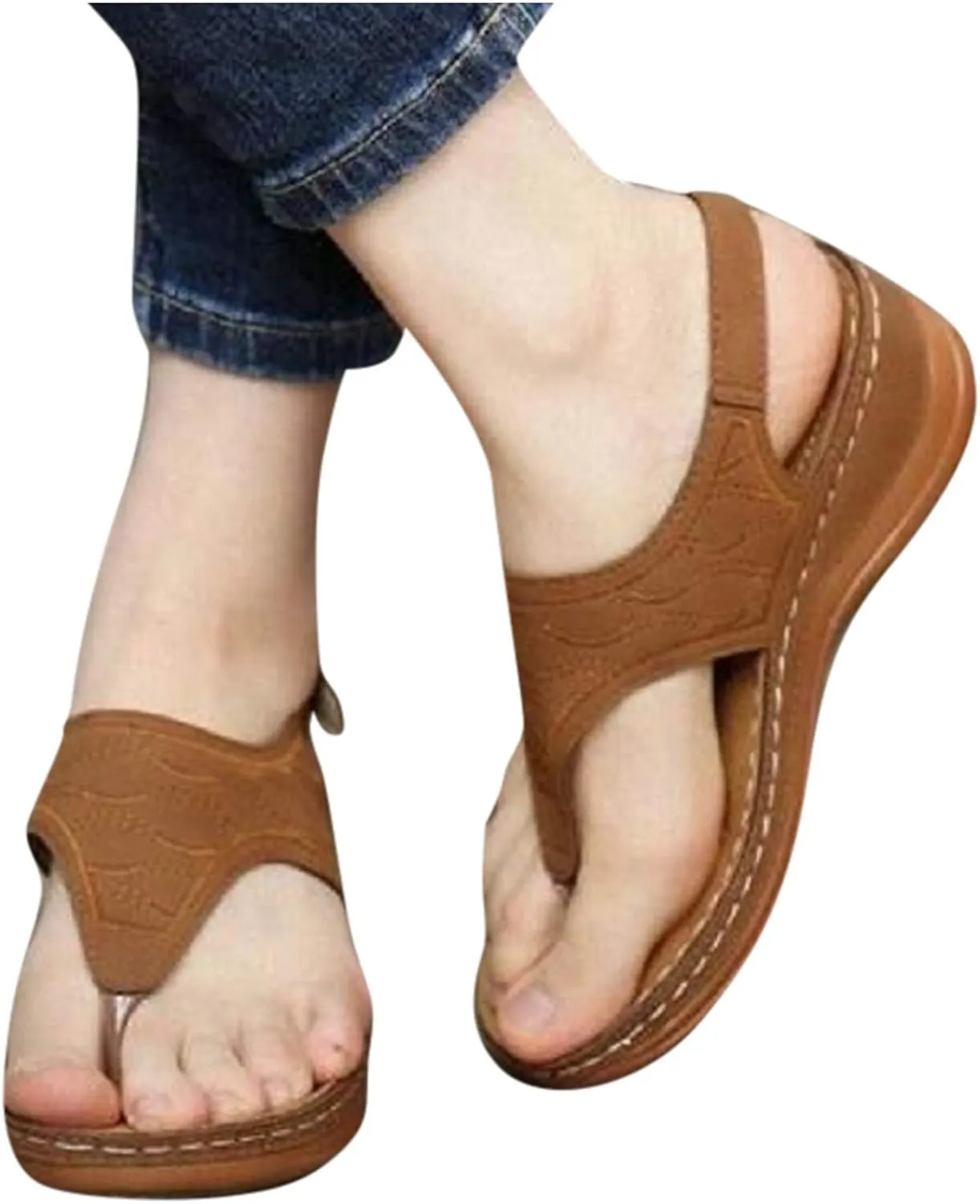 Orthopedic Summer Sandals for Women with Arch Support Walking Shoes Comfortable Adjustable Straps Lightweight Beach Casual Outdoor Plantar Fasciitis Relief