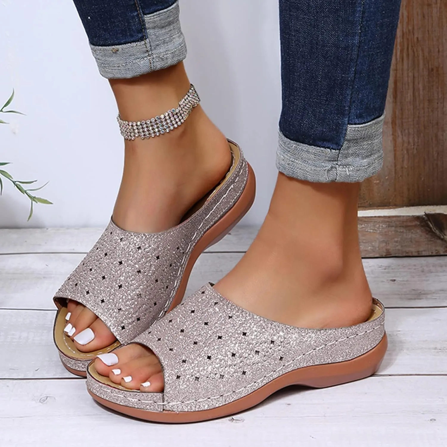 Orthotic Slippers with Heel Orthopedic Women's Athletic & Outdoor Sandals & Slides Orthopedic Travel Sandals Orthopedic Ladies Dressy Sandals Orthopedic Slide Sandals for Women with Arch Support