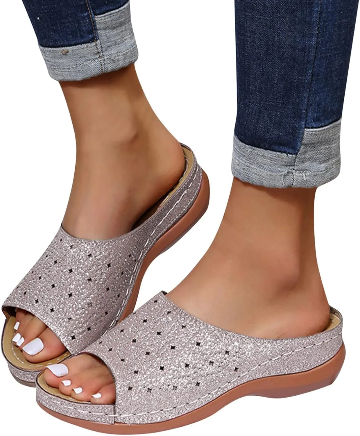 Orthotic Slippers with Heel Orthopedic Women's Athletic & Outdoor Sandals & Slides Orthopedic Travel Sandals Orthopedic Ladies Dressy Sandals Orthopedic Slide Sandals for Women with Arch Support