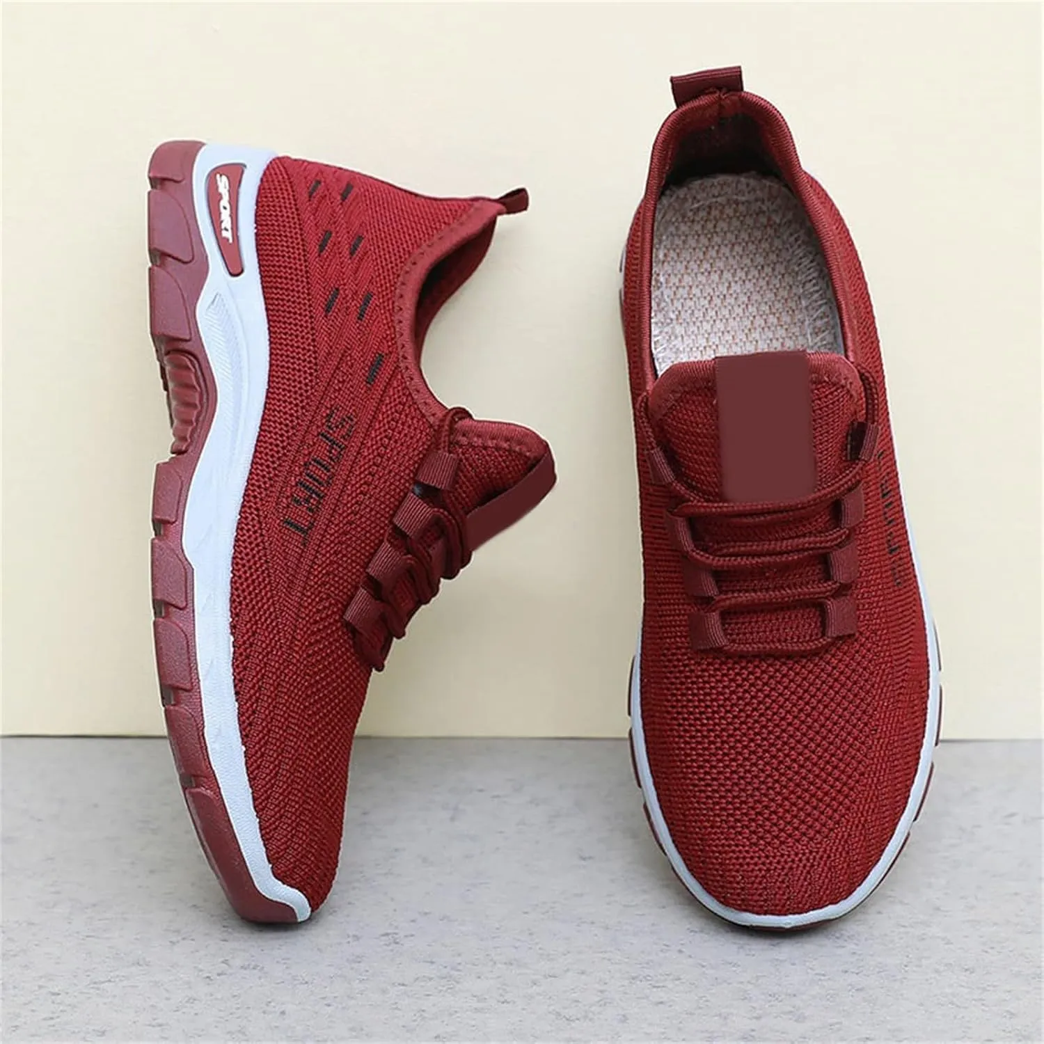 Orthowear Shoes for Women Men Lightweight Non Slip Tennis Athletic Shoes,Soft-Soled&Arch Support Gym Tennis Athletic Sneakers,Knitted Mesh Breathable Comfort Orthopedic Sneakers with Wide Toe Box