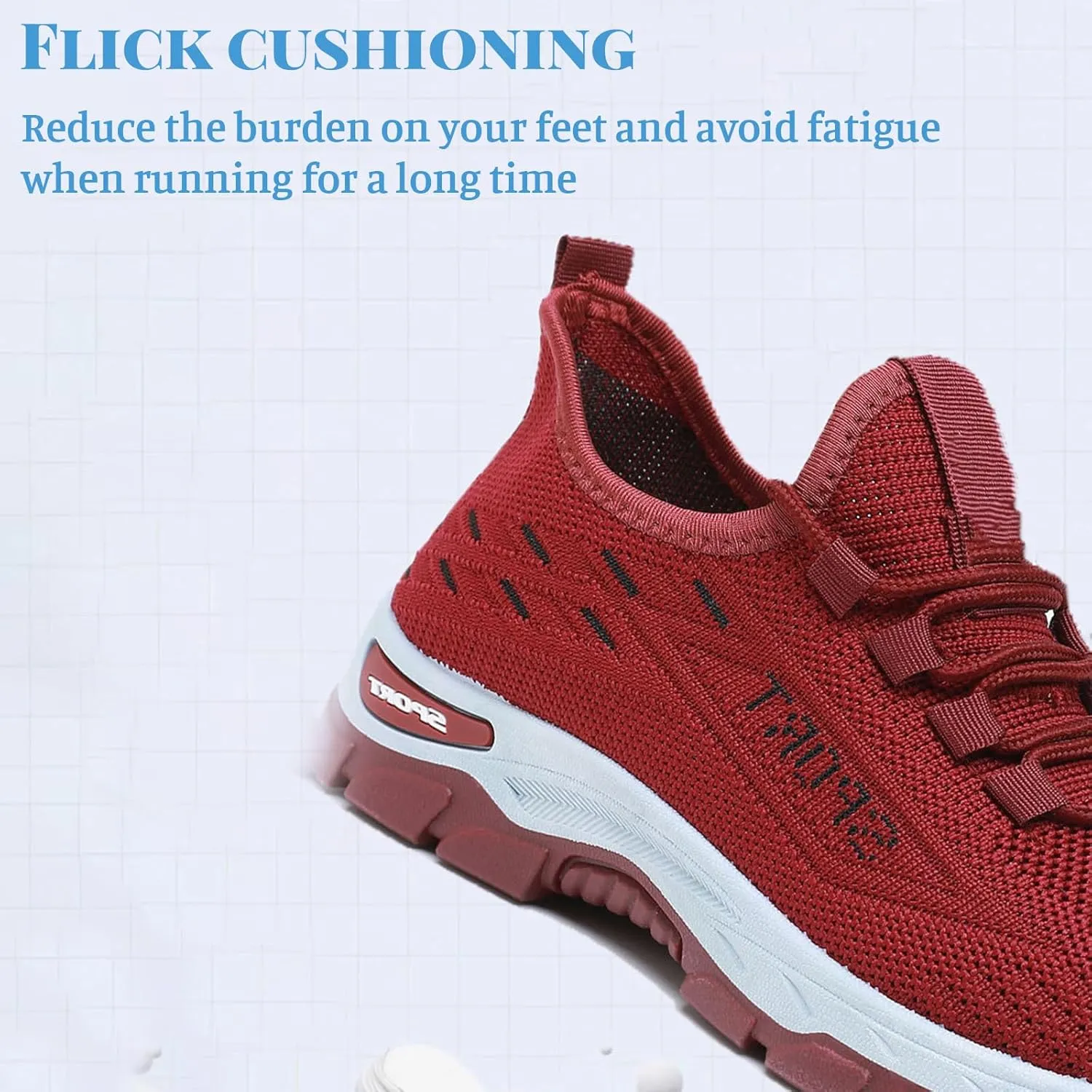 Orthowear Shoes for Women Men Lightweight Non Slip Tennis Athletic Shoes,Soft-Soled&Arch Support Gym Tennis Athletic Sneakers,Knitted Mesh Breathable Comfort Orthopedic Sneakers with Wide Toe Box