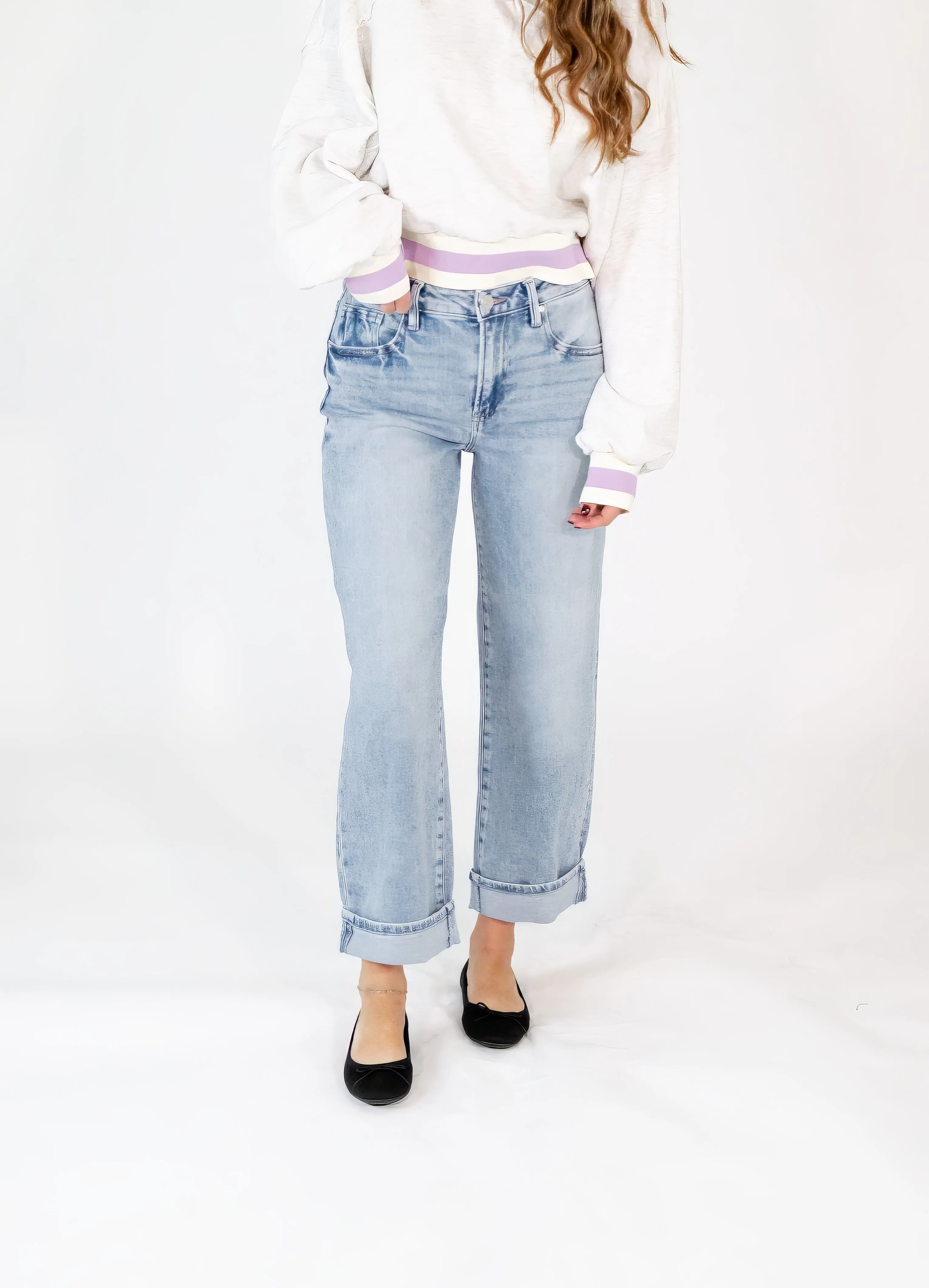 Payton Cuffed Barrel Jeans