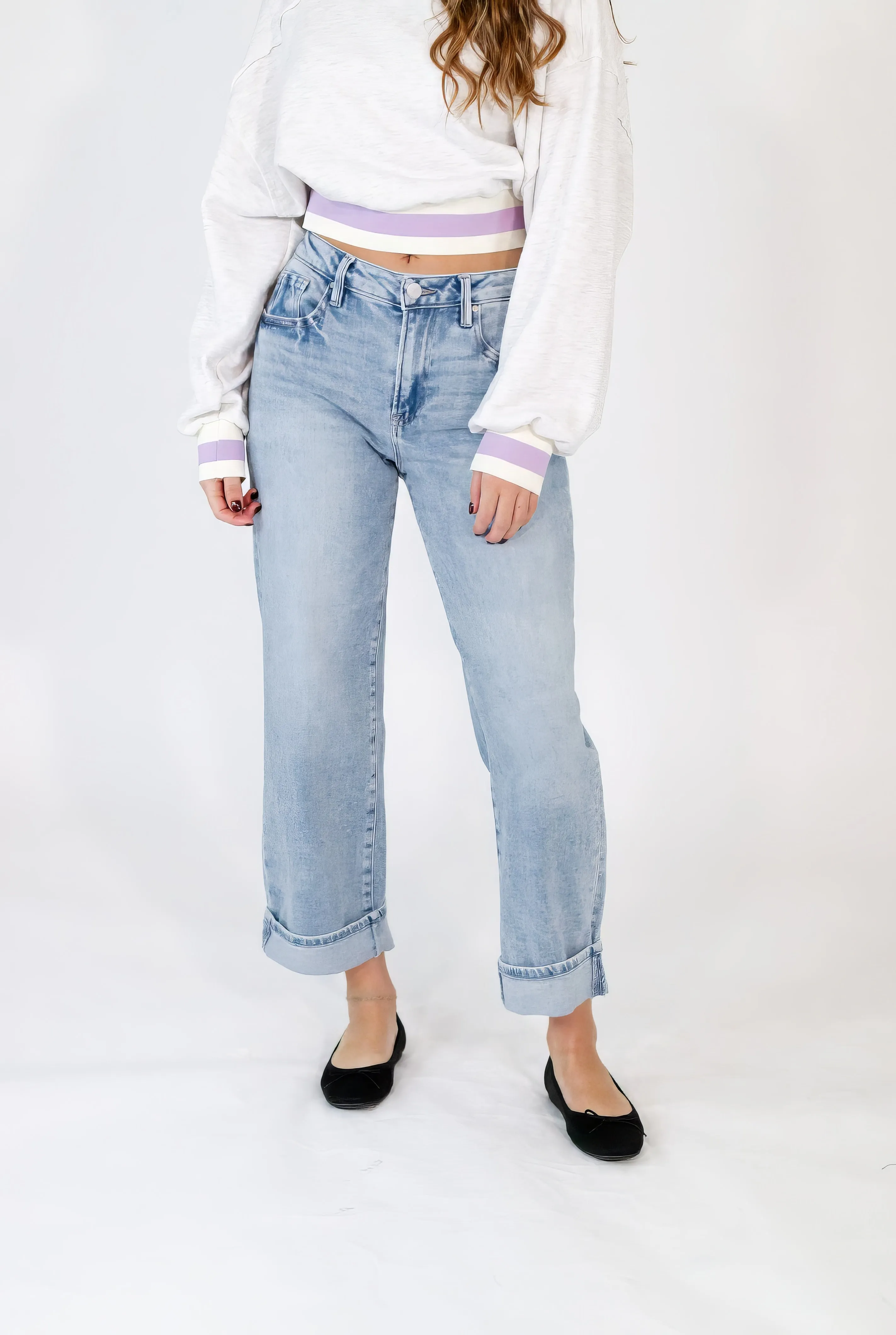 Payton Cuffed Barrel Jeans