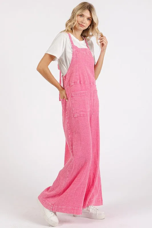 Payton Textured Wide Leg Overalls