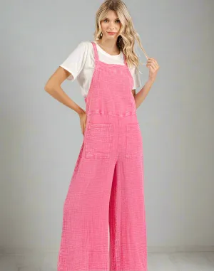 Payton Textured Wide Leg Overalls