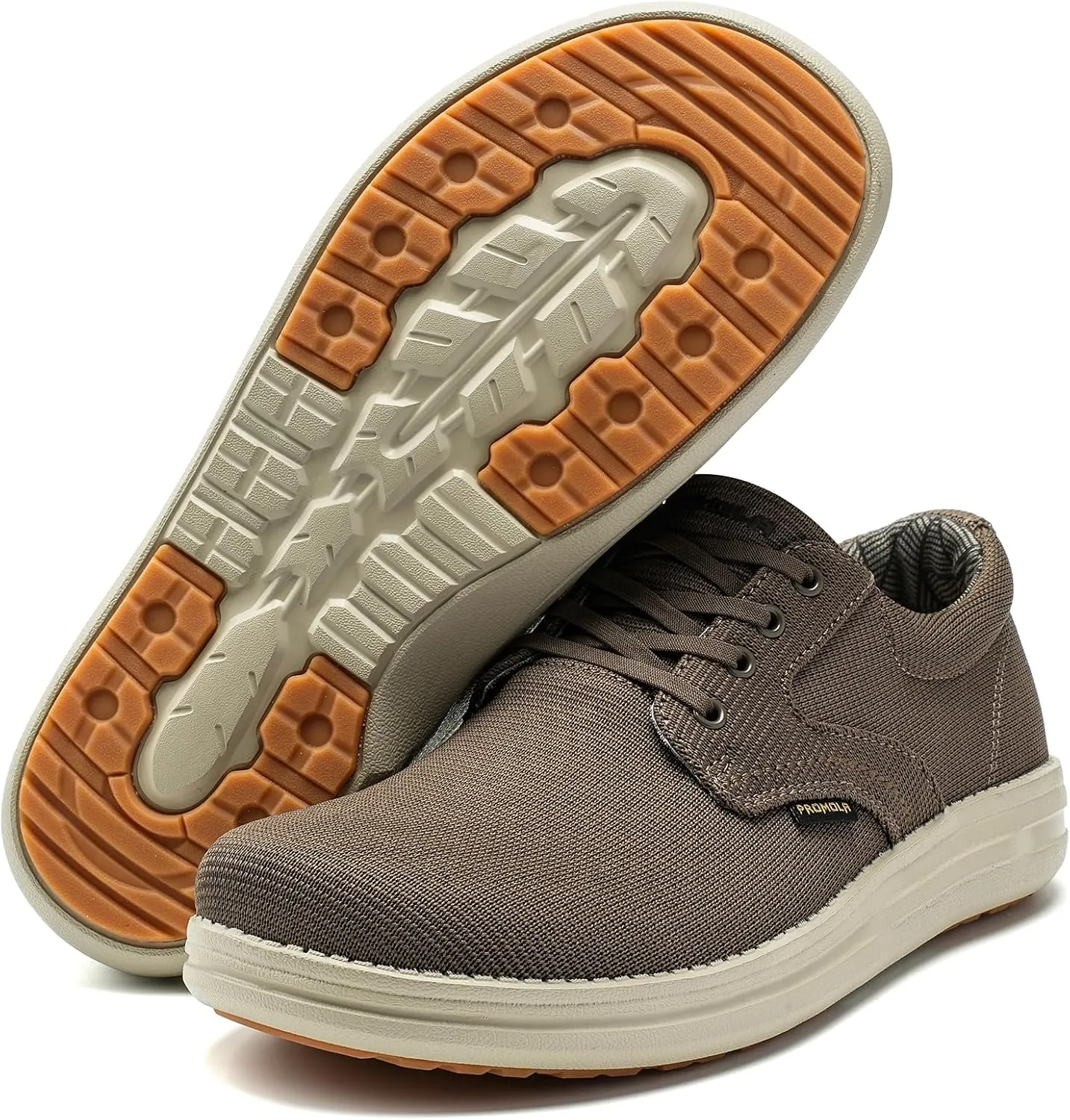 PROMOLA Wide Toe Box Shoes for Men Casual Dress Shoes Wide Width Non Slip Walking Shoes with Arch Support