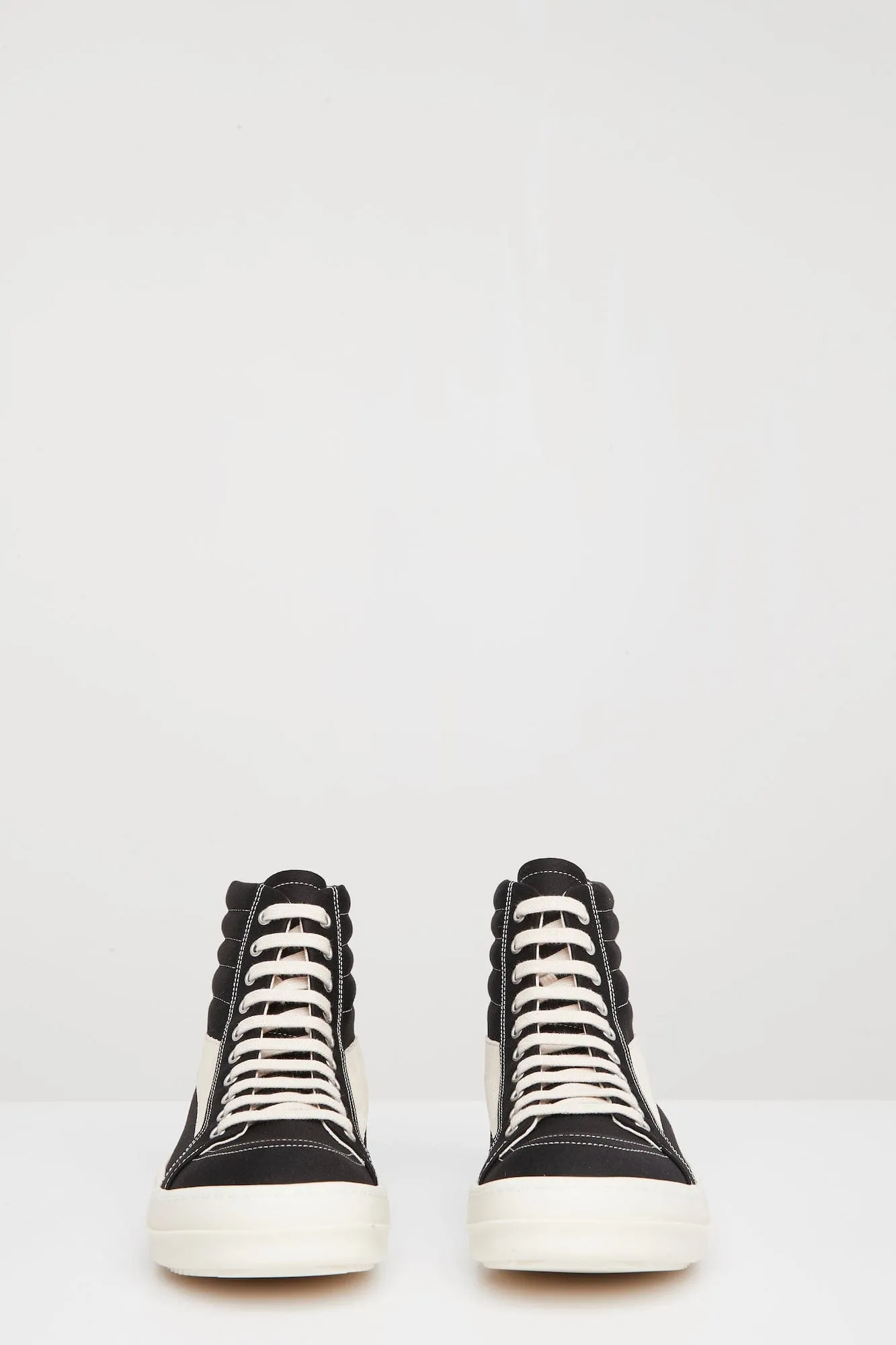 Rick Owens DRKSHDW Mens Vintage High Sneaks in Black Milk