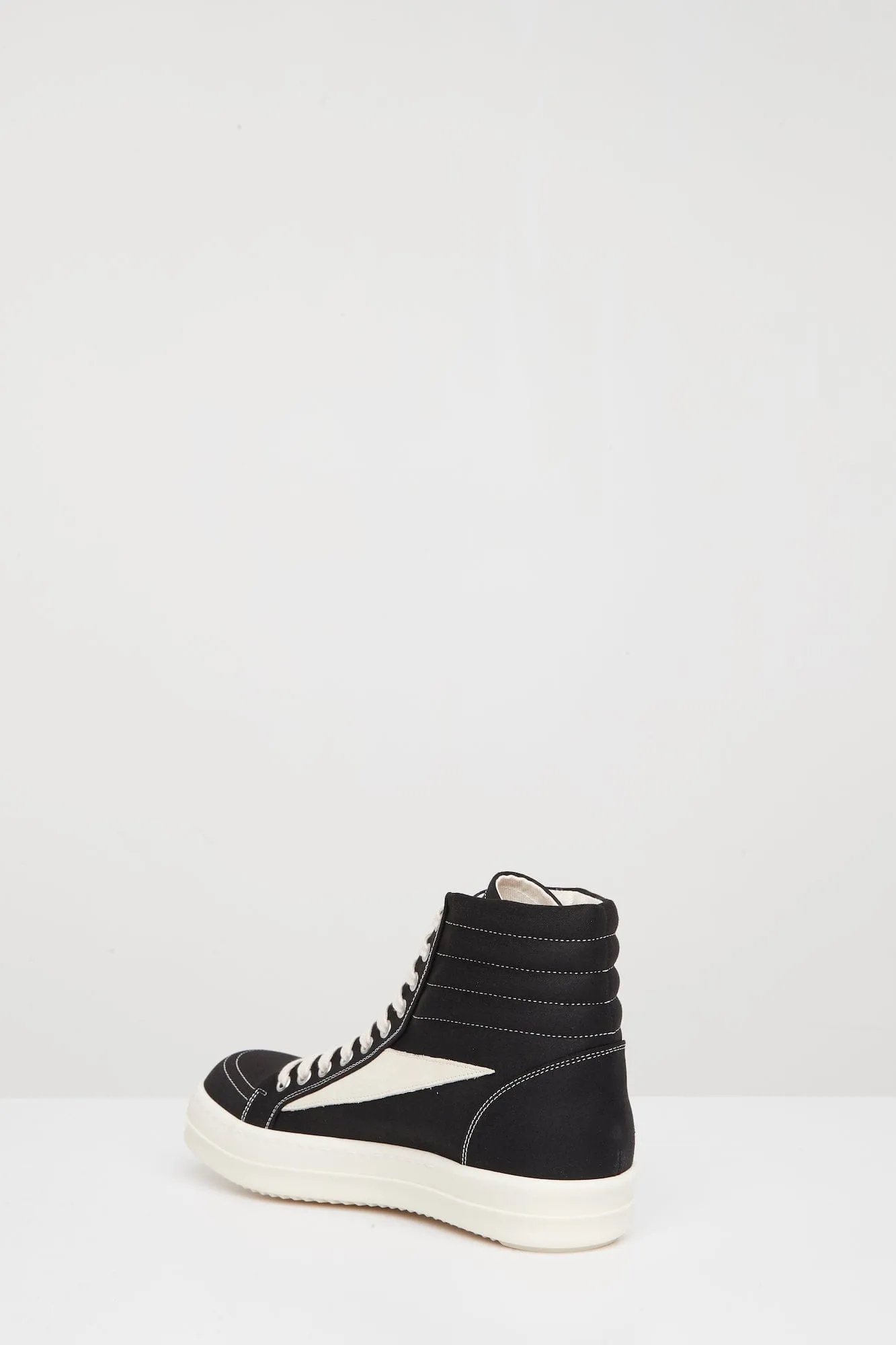 Rick Owens DRKSHDW Mens Vintage High Sneaks in Black Milk