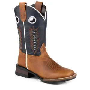 Roper Kids James Tan Burnished/Navy Leather 09-018-0911-3352