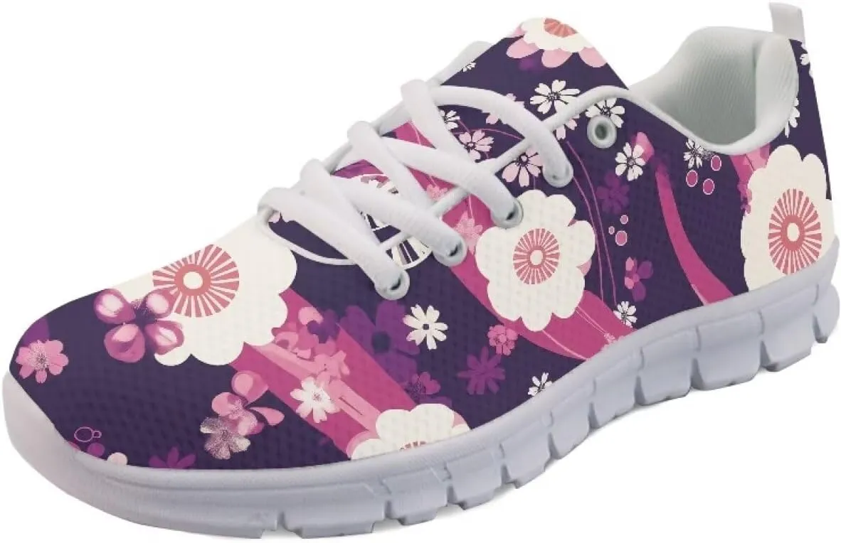 Running Women's Sneakers Cozy Lightweight Workout Non-Slip Walking Sneakers for Womens Lace-Up Breathable Mesh Tennis Shoes for Ladies US 5-12
