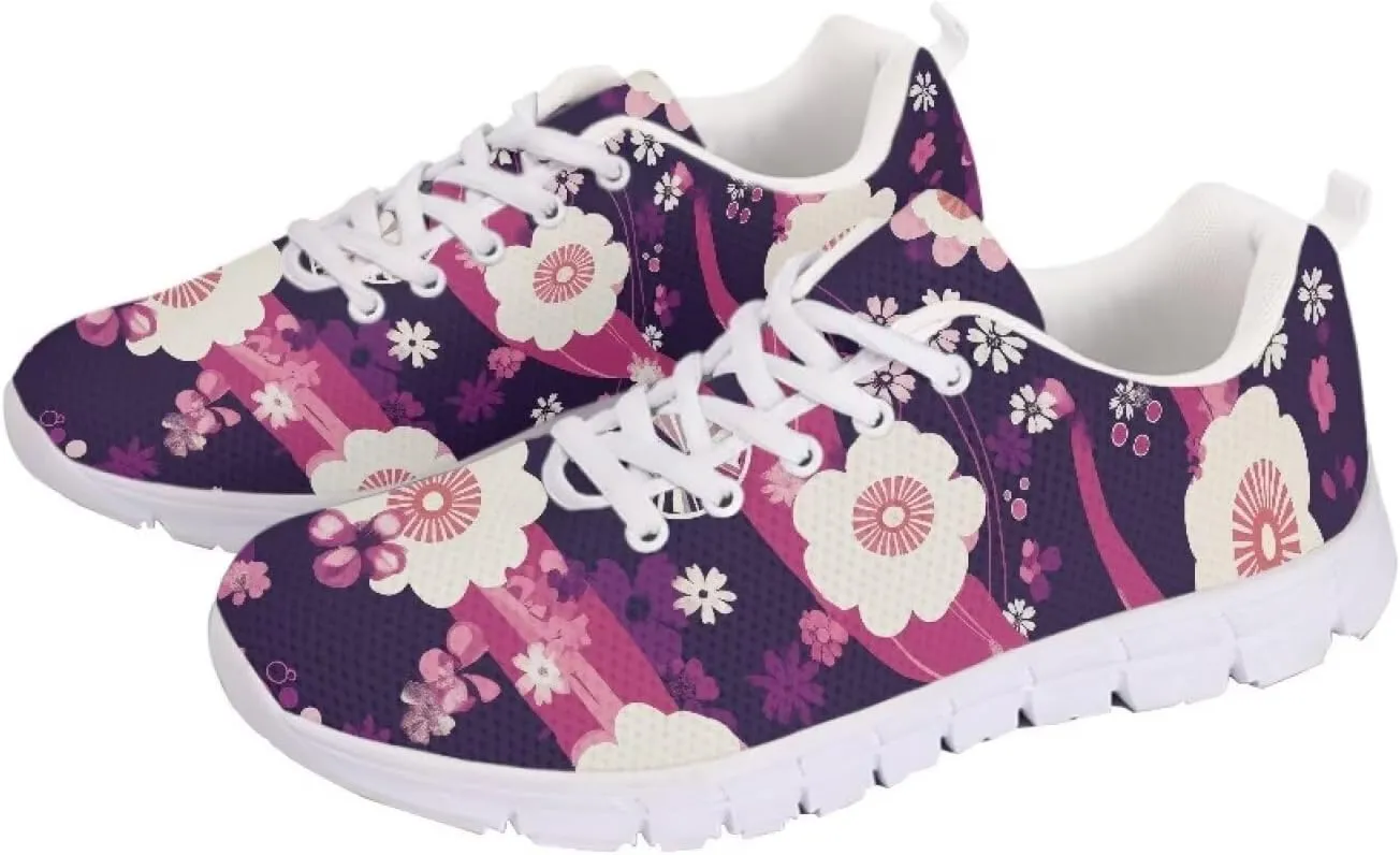 Running Women's Sneakers Cozy Lightweight Workout Non-Slip Walking Sneakers for Womens Lace-Up Breathable Mesh Tennis Shoes for Ladies US 5-12